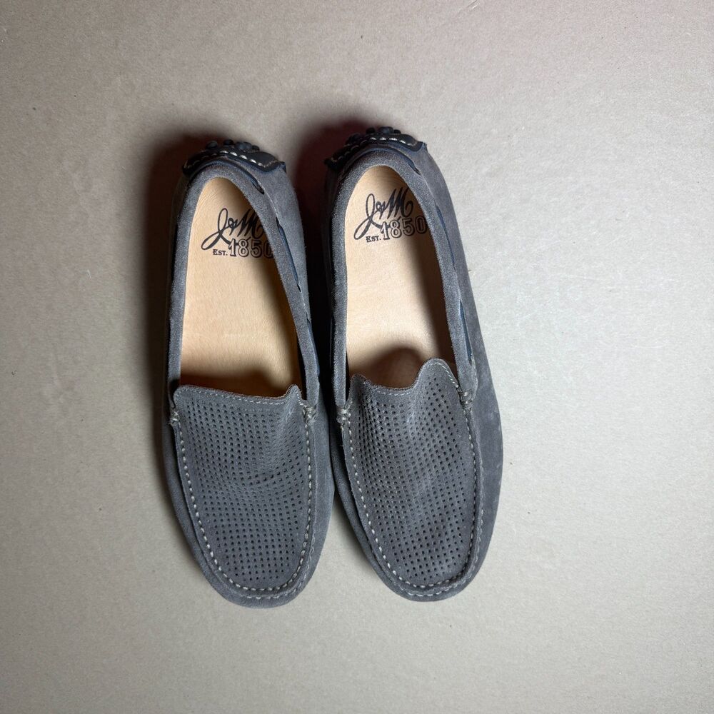 johnston and murphy mens 10.5 loafer gray and black buisness casual suede